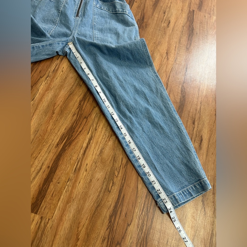 Madewell Petite Denim Zip Smock-Waist Jumpsuit Baisley Wash Womens SP - Picture 14 of 14
